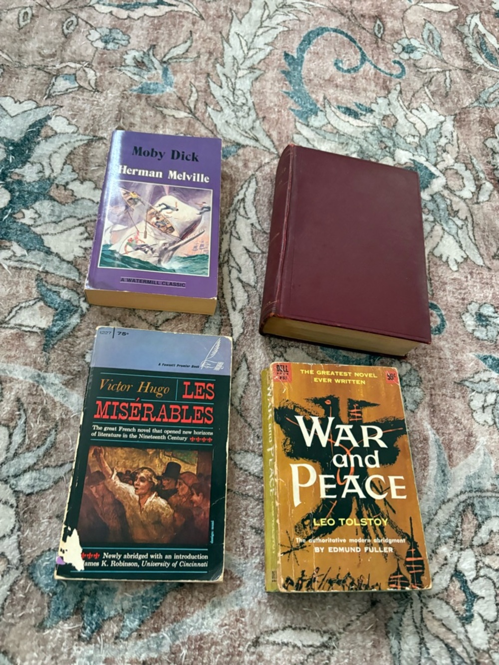 USED Classic Book Bundle David Copperfield War & Peace Les Miserables Moby Dick